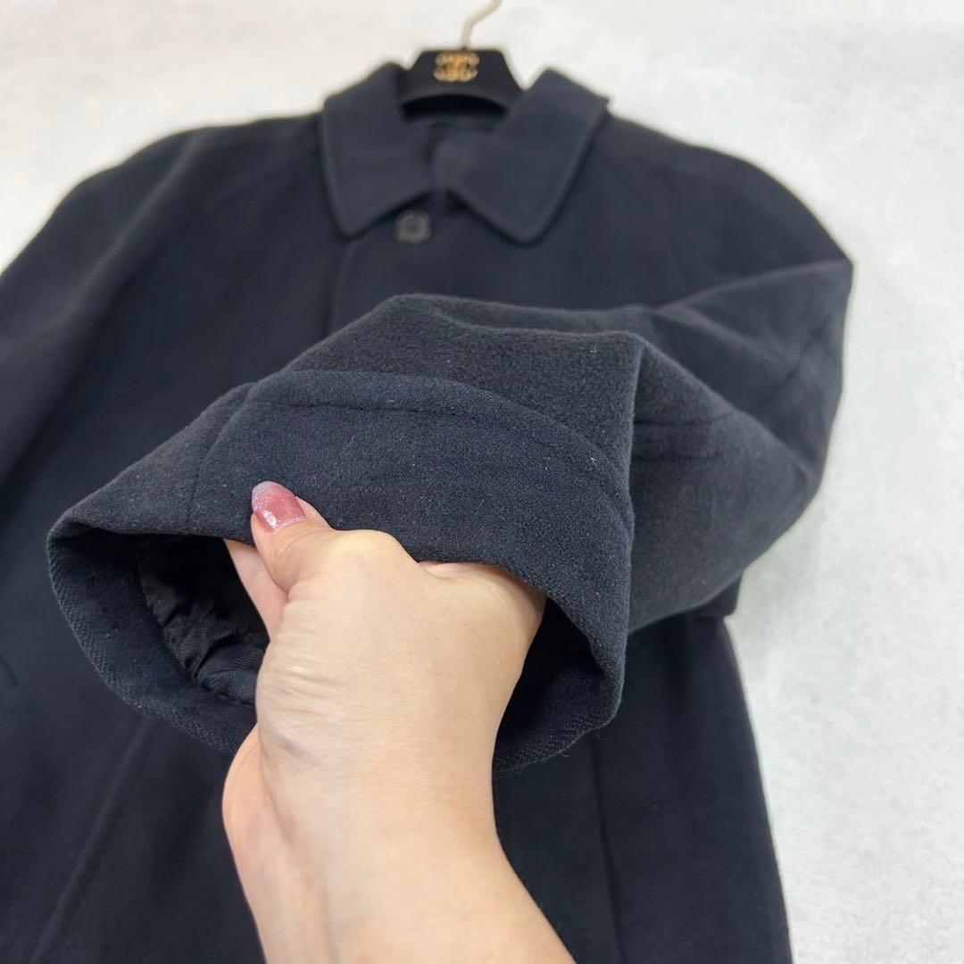 I248 L ロエベ カシミヤ100% ロングコート ネイビー メンズ