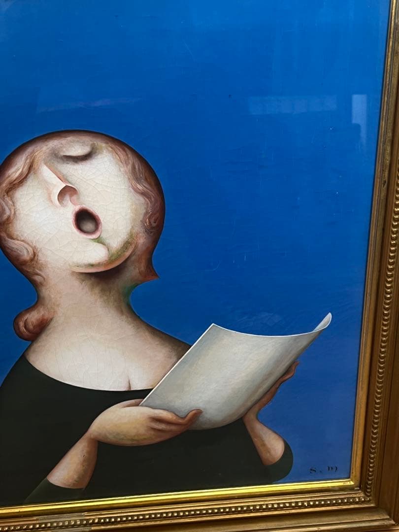 前田舜敏「唄う」油彩 10号