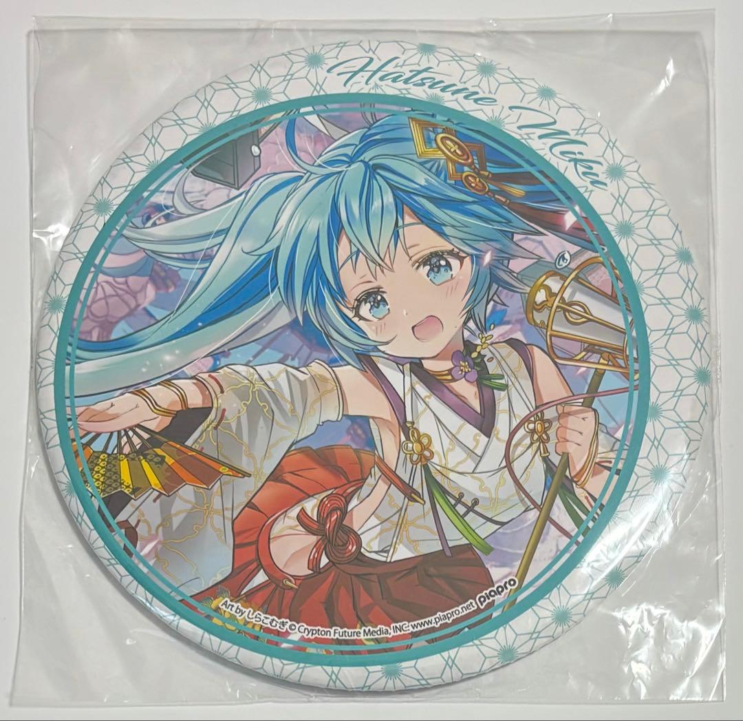 初音ミク　ビッグ缶バッジ　art by しらこむぎ　スポーツ報知限定