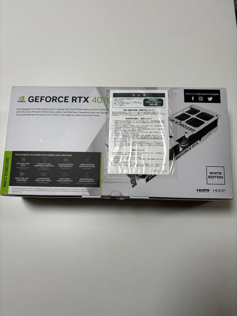 PNY GeForce RTX ホワイトグラフィックボード