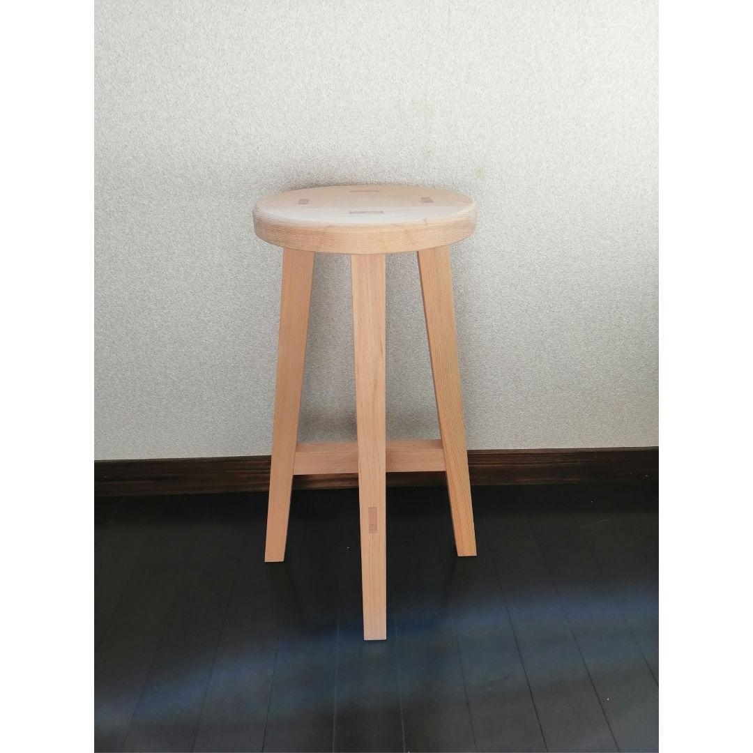 木製スツール　座面幅30cm×高さ58cm　丸椅子　stool