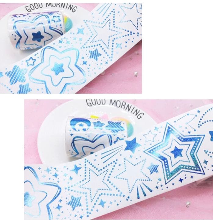 M055.naomao 大星月 ブルー マスキングテープ 和紙