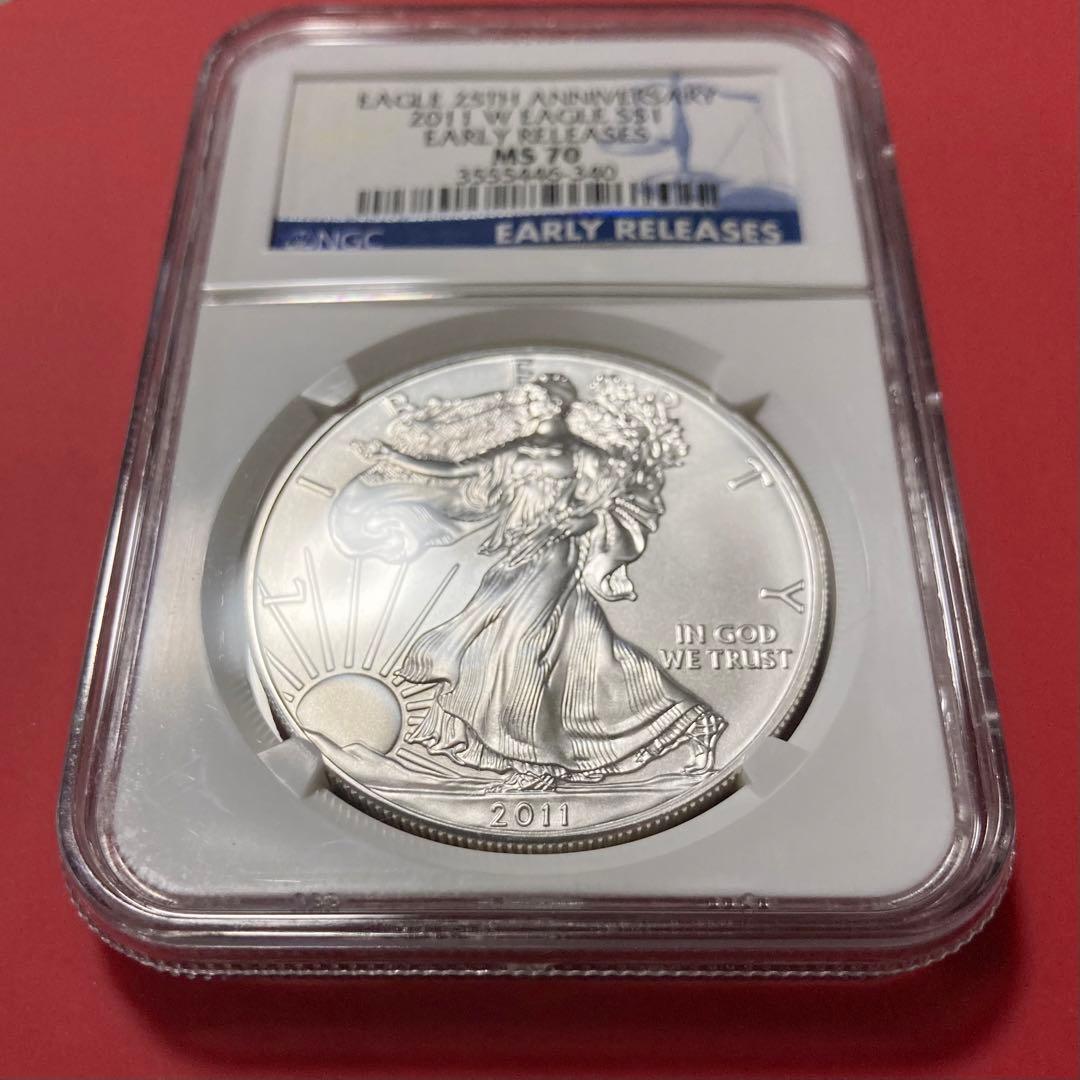 「訳あり」NGC MS70 2011 イーグル銀貨 EARLY RELEASES