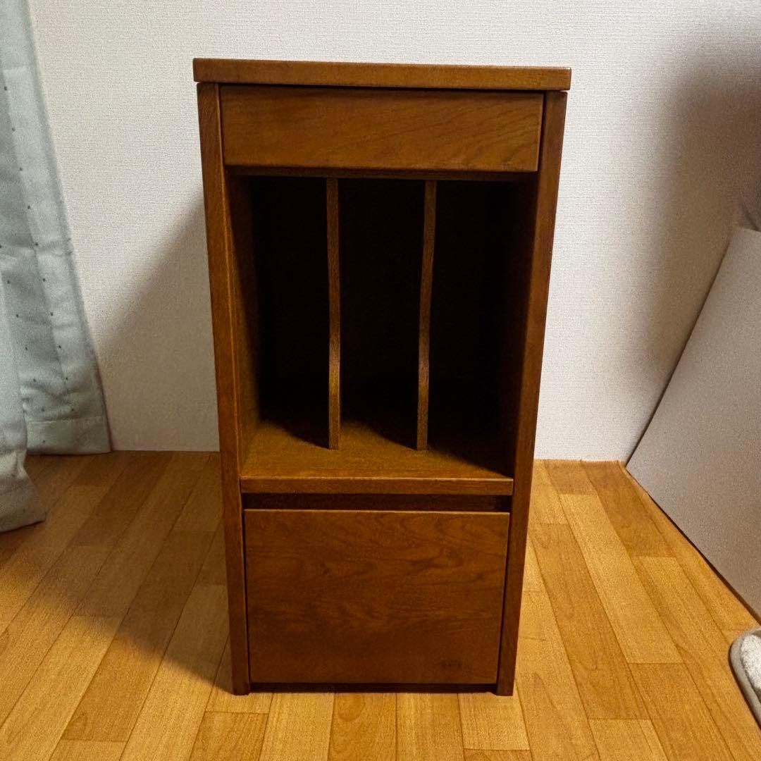 浜本工芸 電話台 木製電話台・ファックス台 引き出し付　本棚　マガジンラック