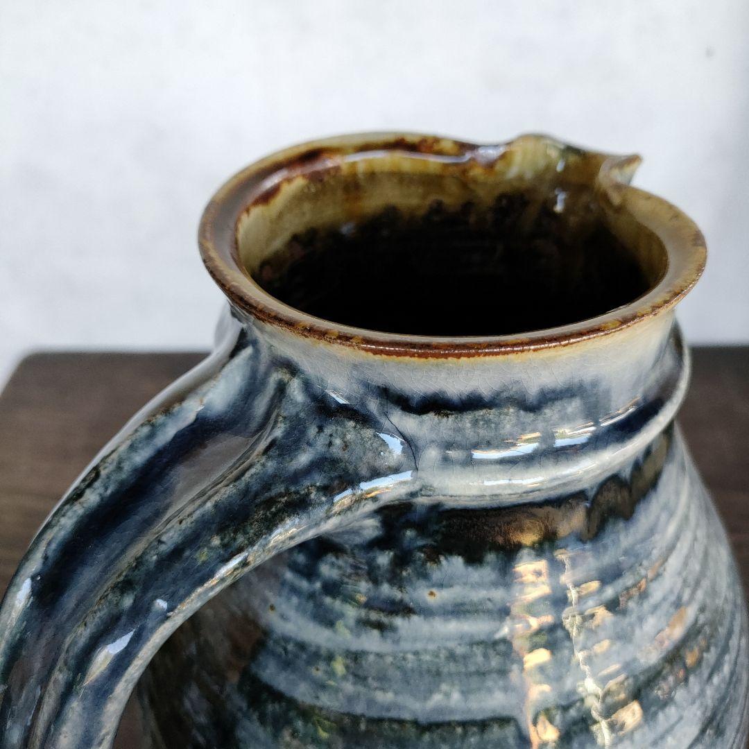 平山元康 共箱あり 水差しピッチャー高さ30cm未使用に近い陶器陶芸民藝花器花瓶