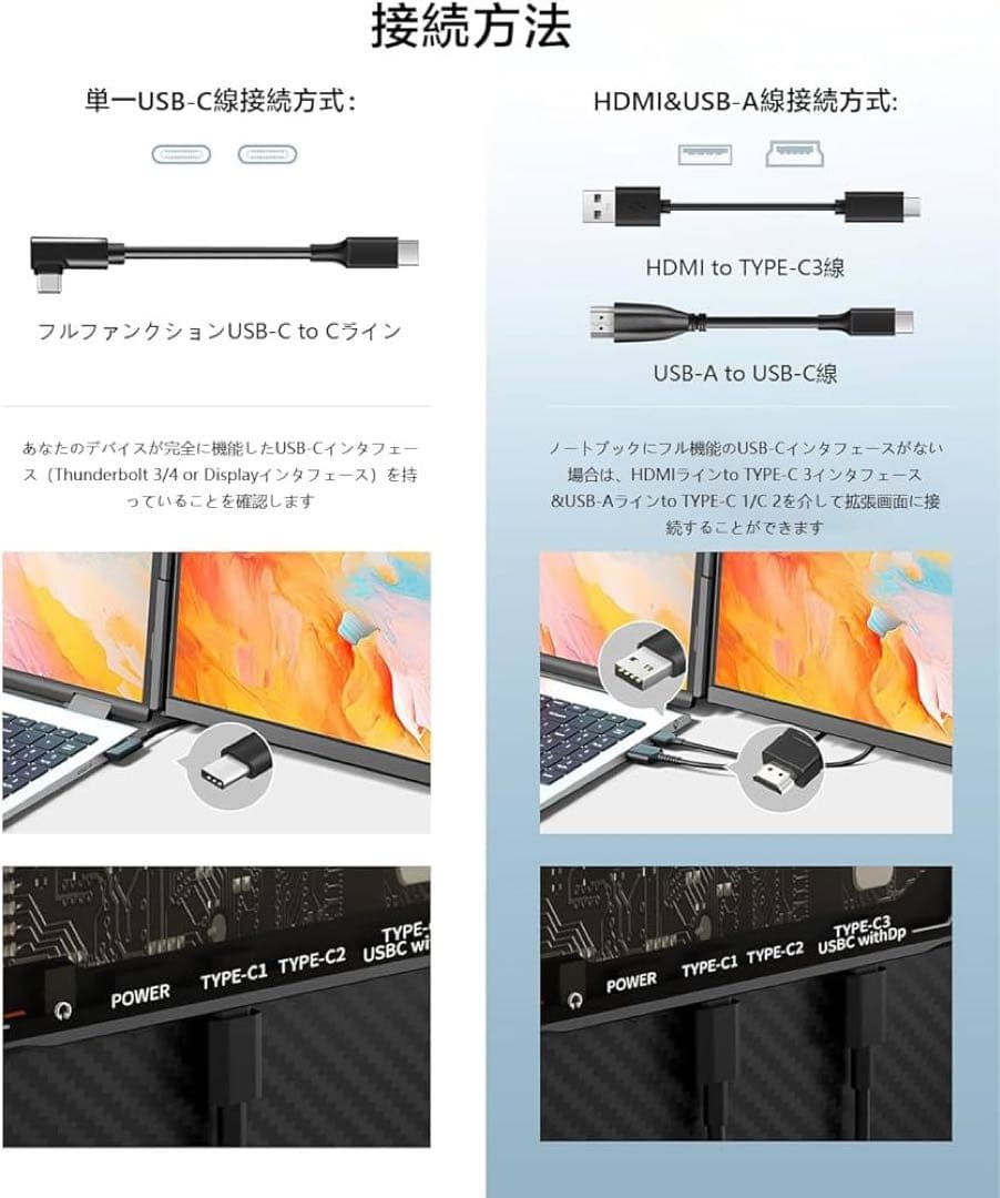 【新品】デュアルディスプレイ ダブルモニター　15.6インチFHD 取り外し可能