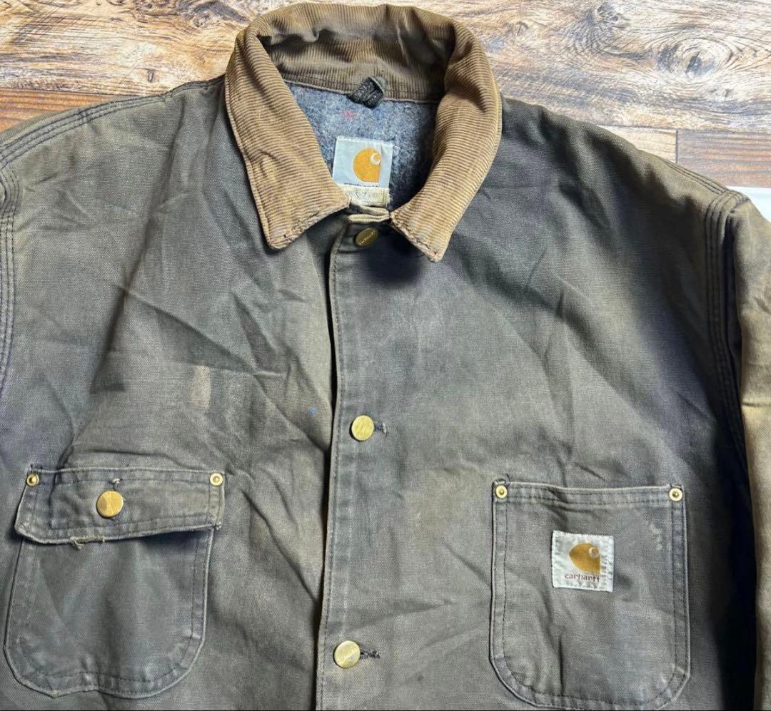 な*き様 【USA製 90s】Carhartt ダックチョアコート ブランケット