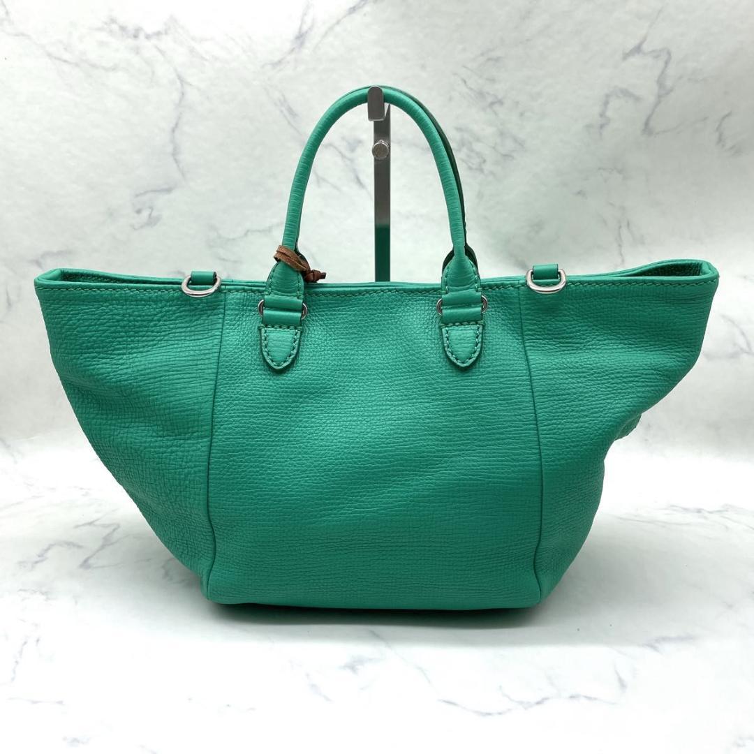 フェリージ 23-11 2way ハンドバッグ ショルダーバッグ レザー 緑