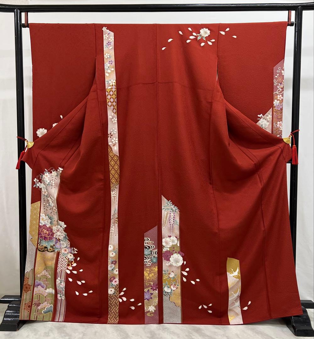 振り袖　フルセット　長襦袢　金彩加工　刺繍入り　成人式　全通長尺袋帯　608