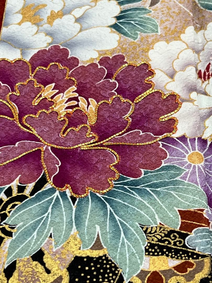 振り袖　フルセット　長襦袢　金彩加工　刺繍入り　成人式　全通長尺袋帯　608