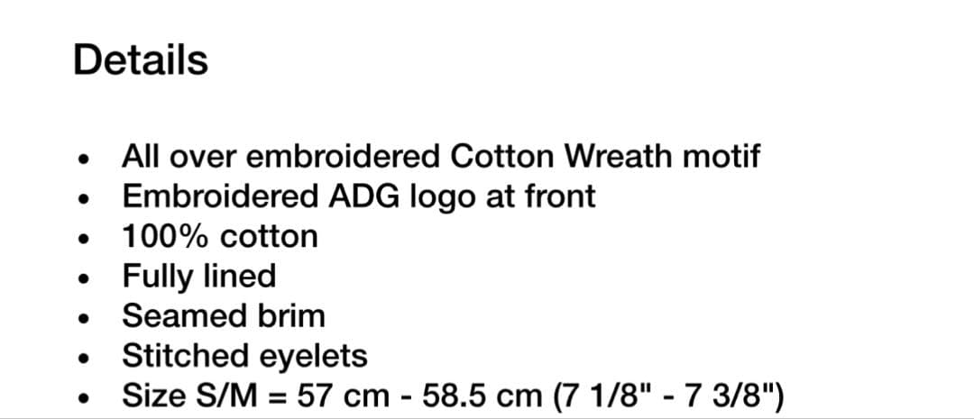 Denim Cotton Wreath Bucket Hat バケハ