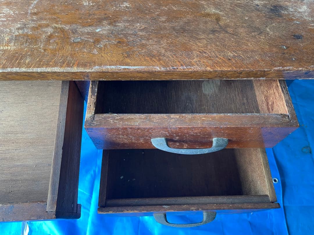 昭和レトロ　アンティーク家具　机　勉強机　木製