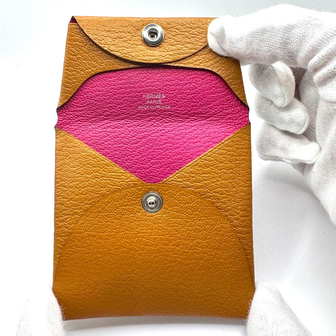 値下げ★新品同様✨エルメス ケース バスティア ヴェルソ レザー キャメル