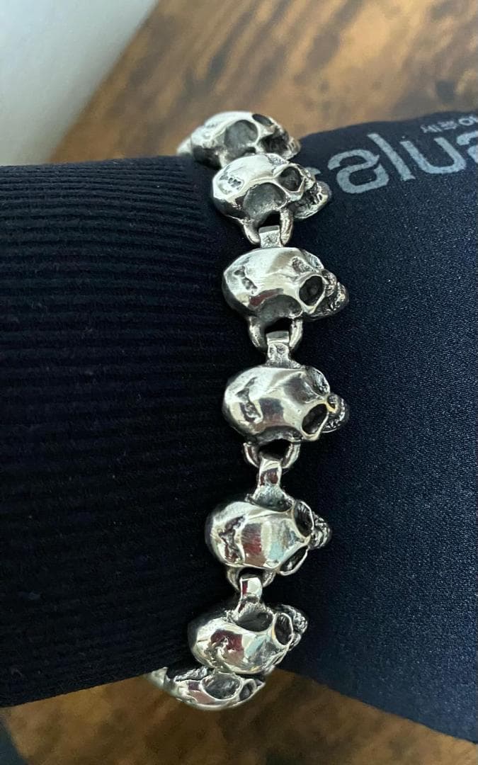 ちゃんぽん【新品・重厚64g】シルバー925 メンズ スカル ブレスレット