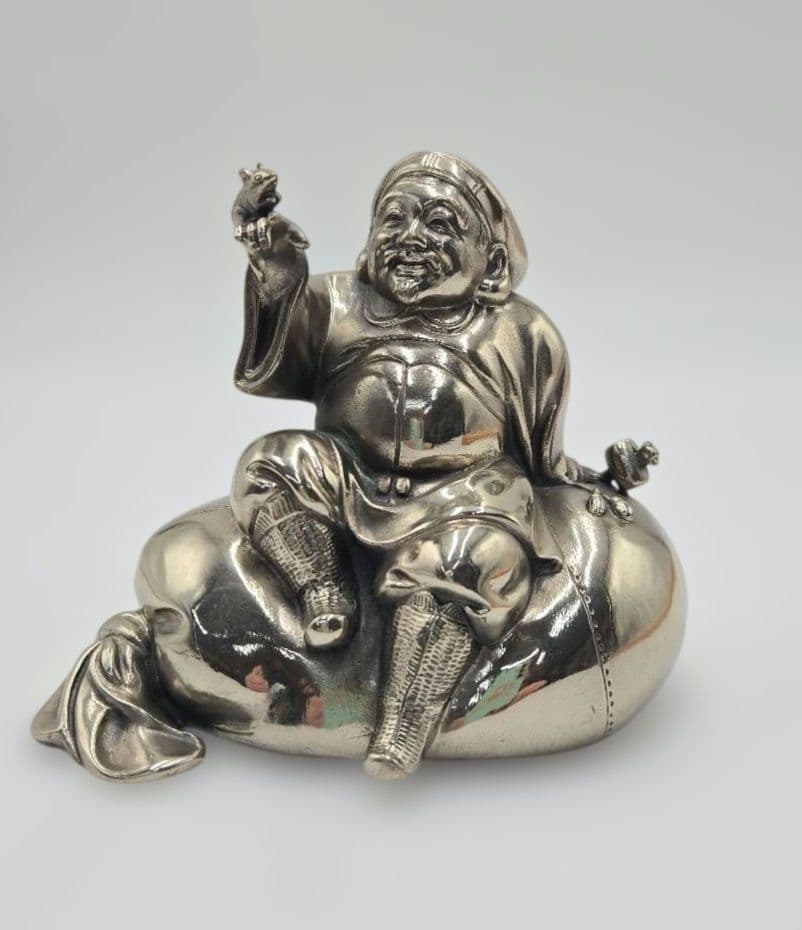 白銅ねずみ恵比寿 置物