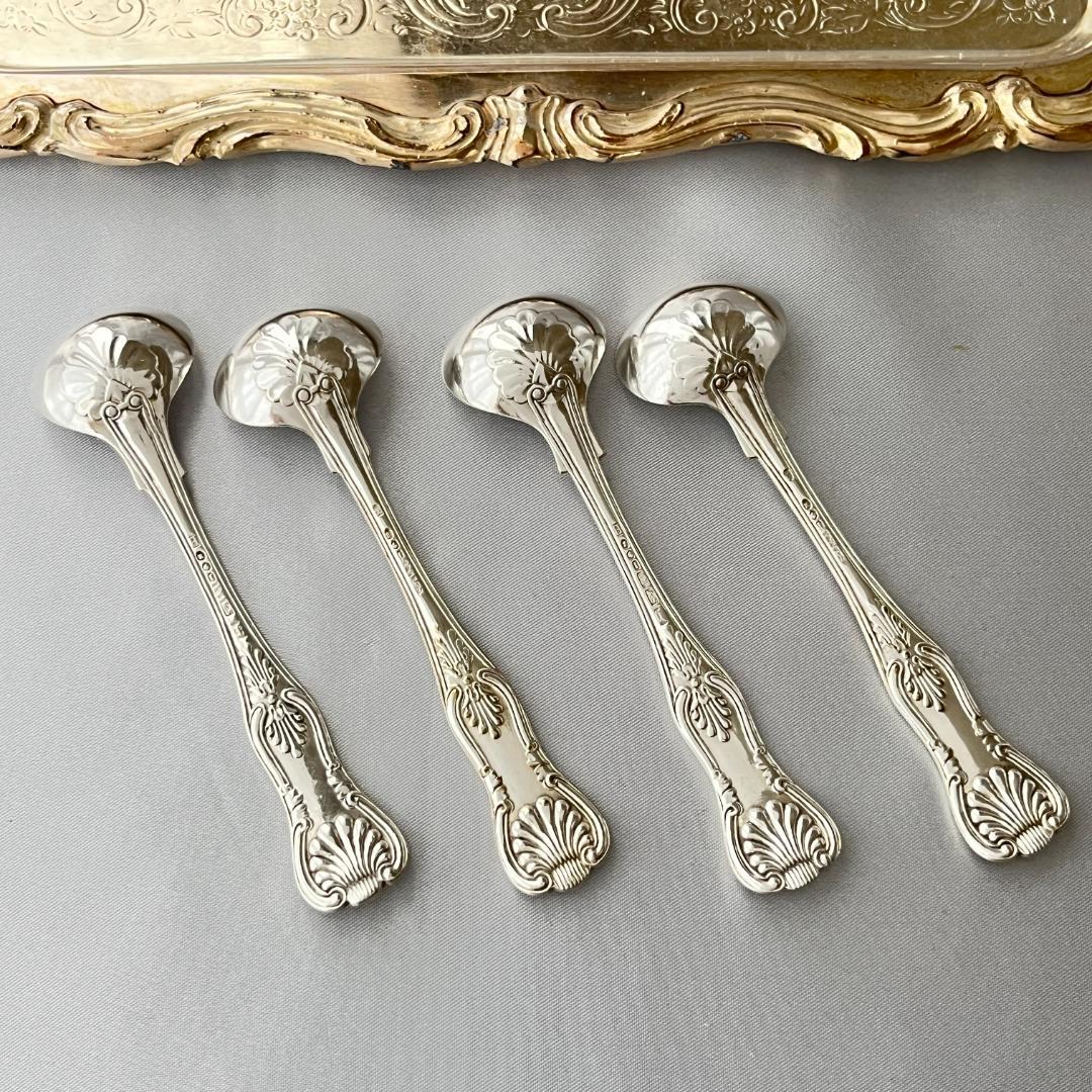 【英国】 コンディメント / ポーション/ マスタード スプーン 4本組