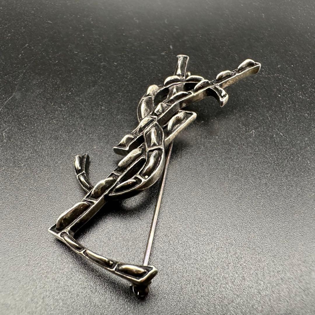極美品✨　YSL　サンローランパリ　ブローチ　ロゴ　1310