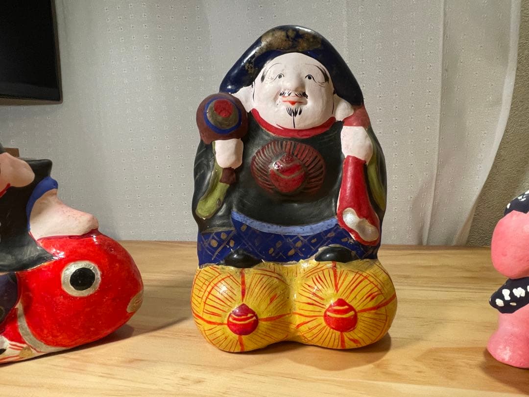 土雛 中野土人形 4体セット 【奈良久雄】 うち1体サイン入り！