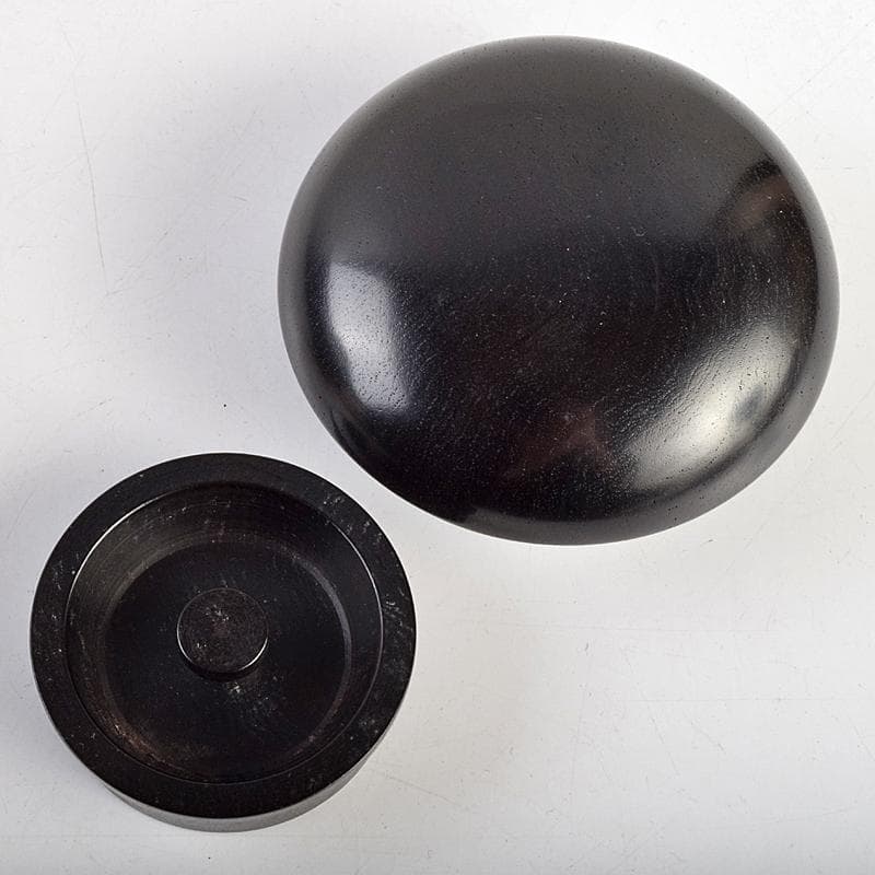 茶道具　雲州佐幸作　黒檀茶壷　茶心壷　約376g　共箱　V　R9362