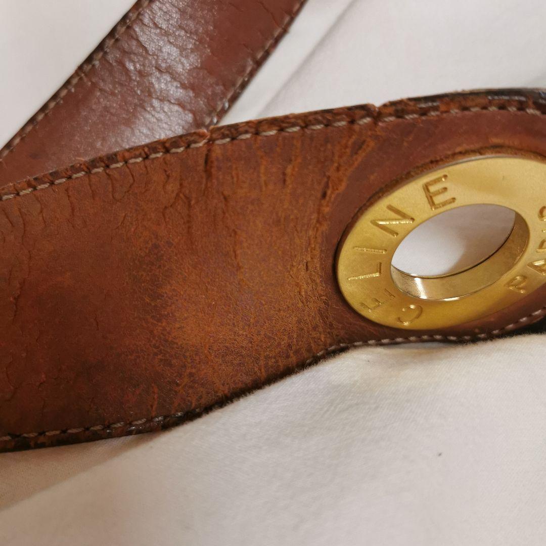 セリーヌ ショルダーバッグ PVC レザー サークル金具 マカダム