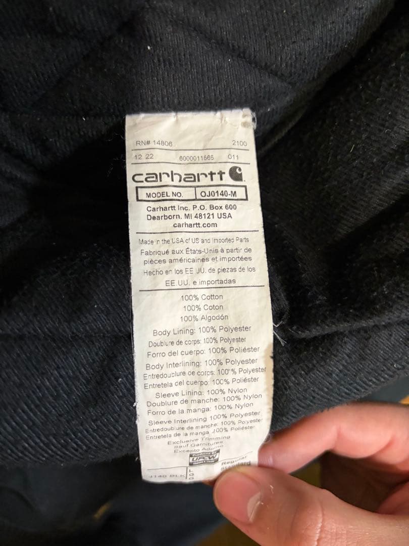 Carhartt 黒 フード付きジャケット アクティブジャケット　アメリカ製