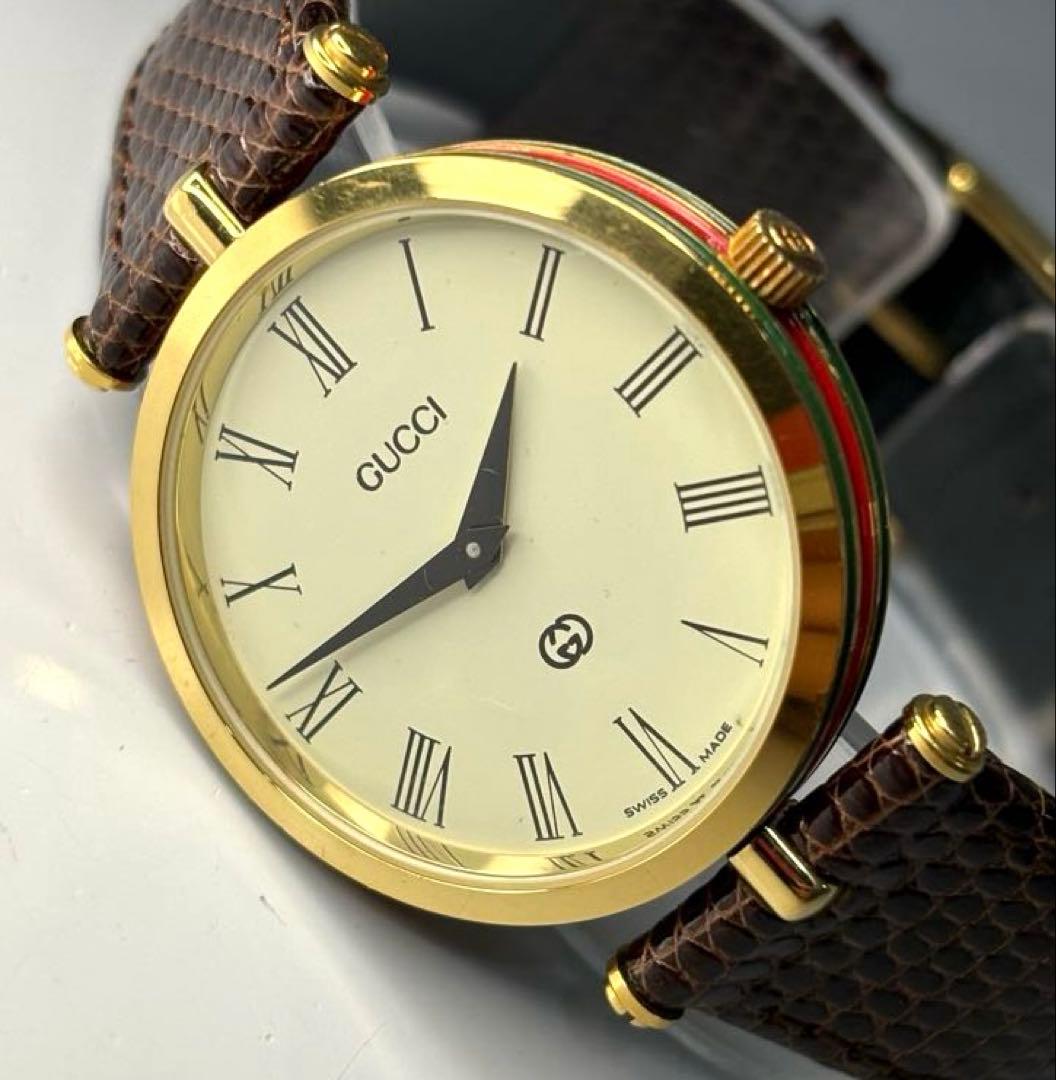 【新品電池】GUCCI グッチ シェリーライン ユニセックス ヴィンテージ腕時計