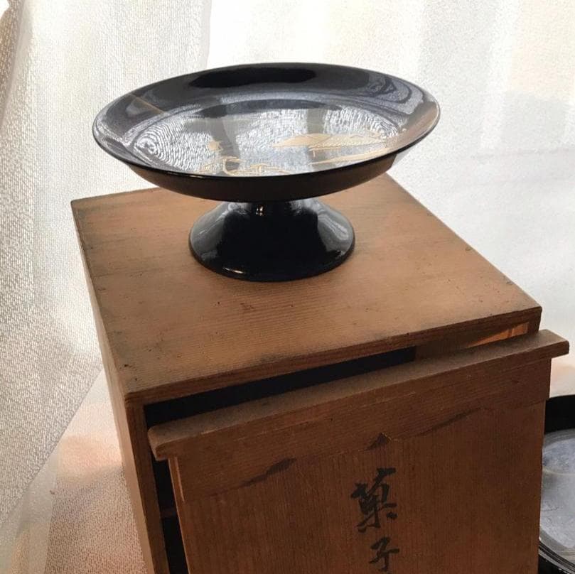 蒔絵　菓子器　一対　高足　共箱