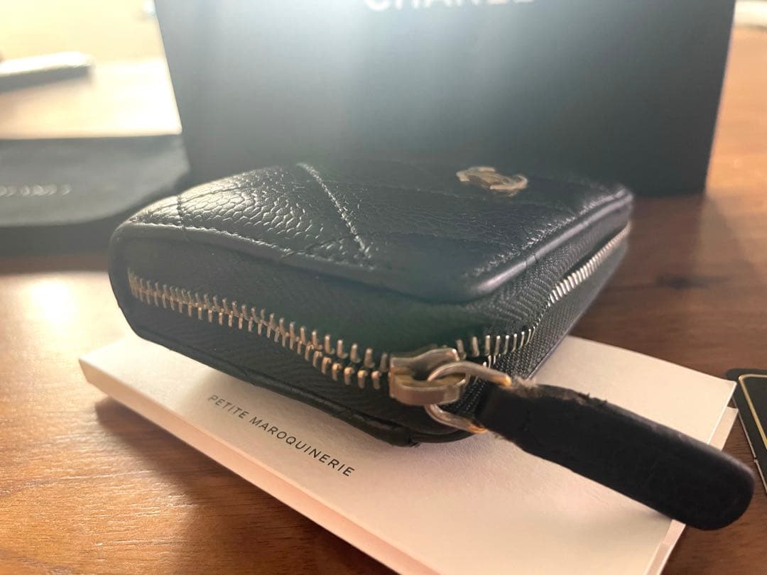 ジャンク シャネル 中古 ケース ミニ財布 キャビア