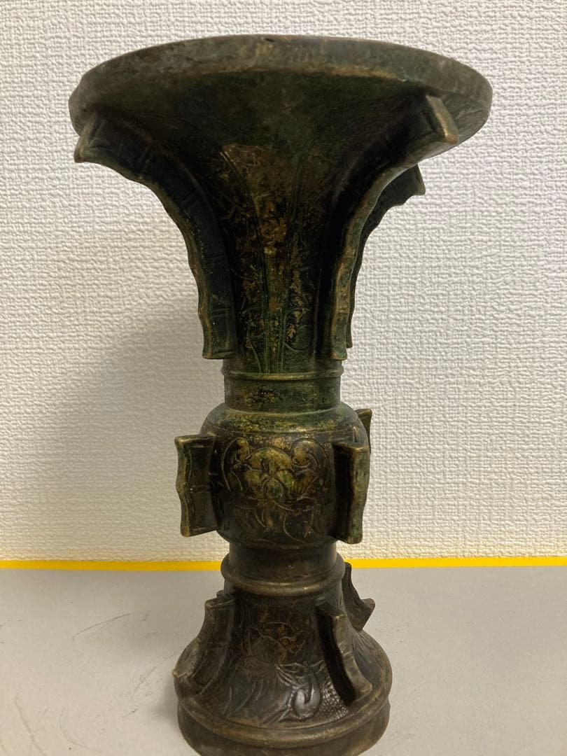 中国古董，青銅器尊，古銅製，時代物。