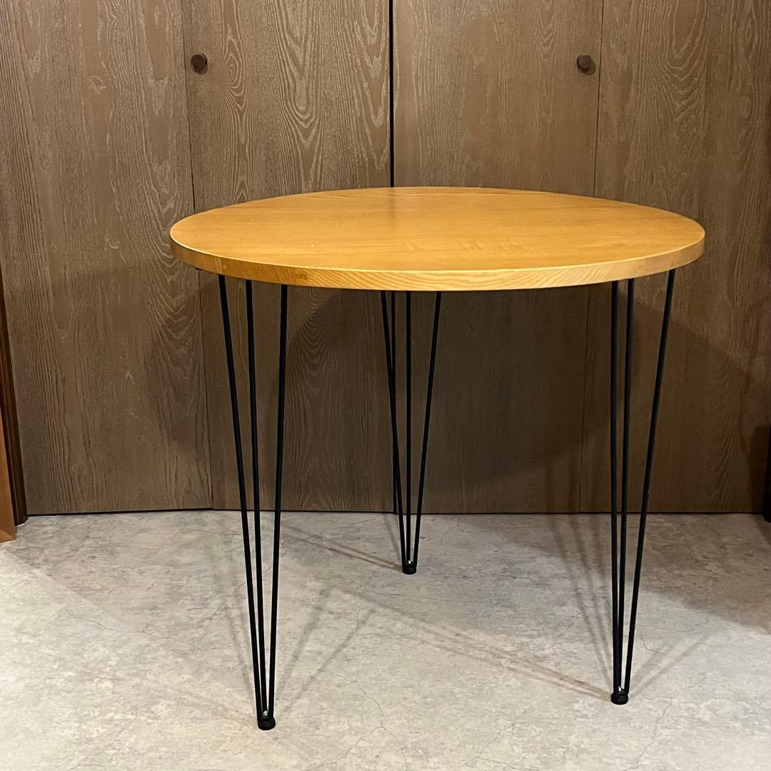 ラウンド ダイニング テーブル ナチュラル スチール 丸 円形 72cm