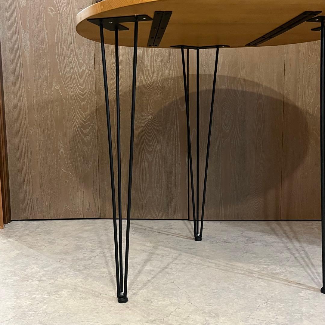 ラウンド ダイニング テーブル ナチュラル スチール 丸 円形 72cm