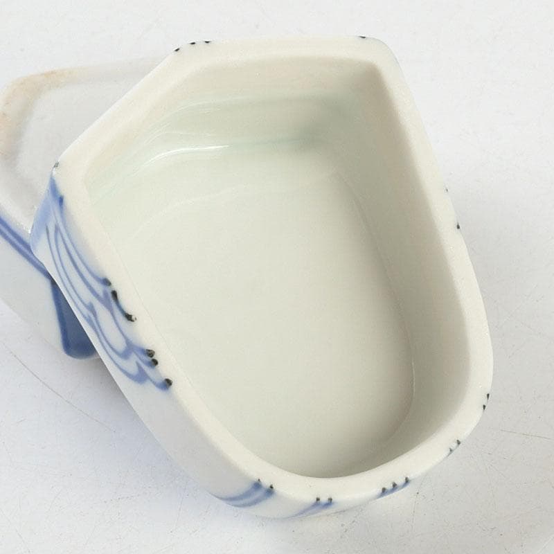 茶道具　平安　昭阿弥造　染付　冠香合　共箱　V　9338