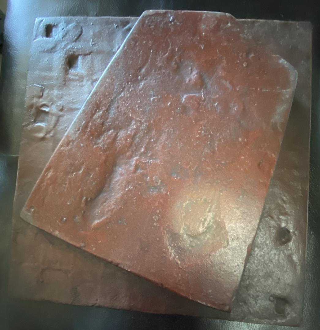 昭和　レトロ　花台敷物　灰皿　将棋盤風　230ｘ238　Ｈ25.5かなり重いです