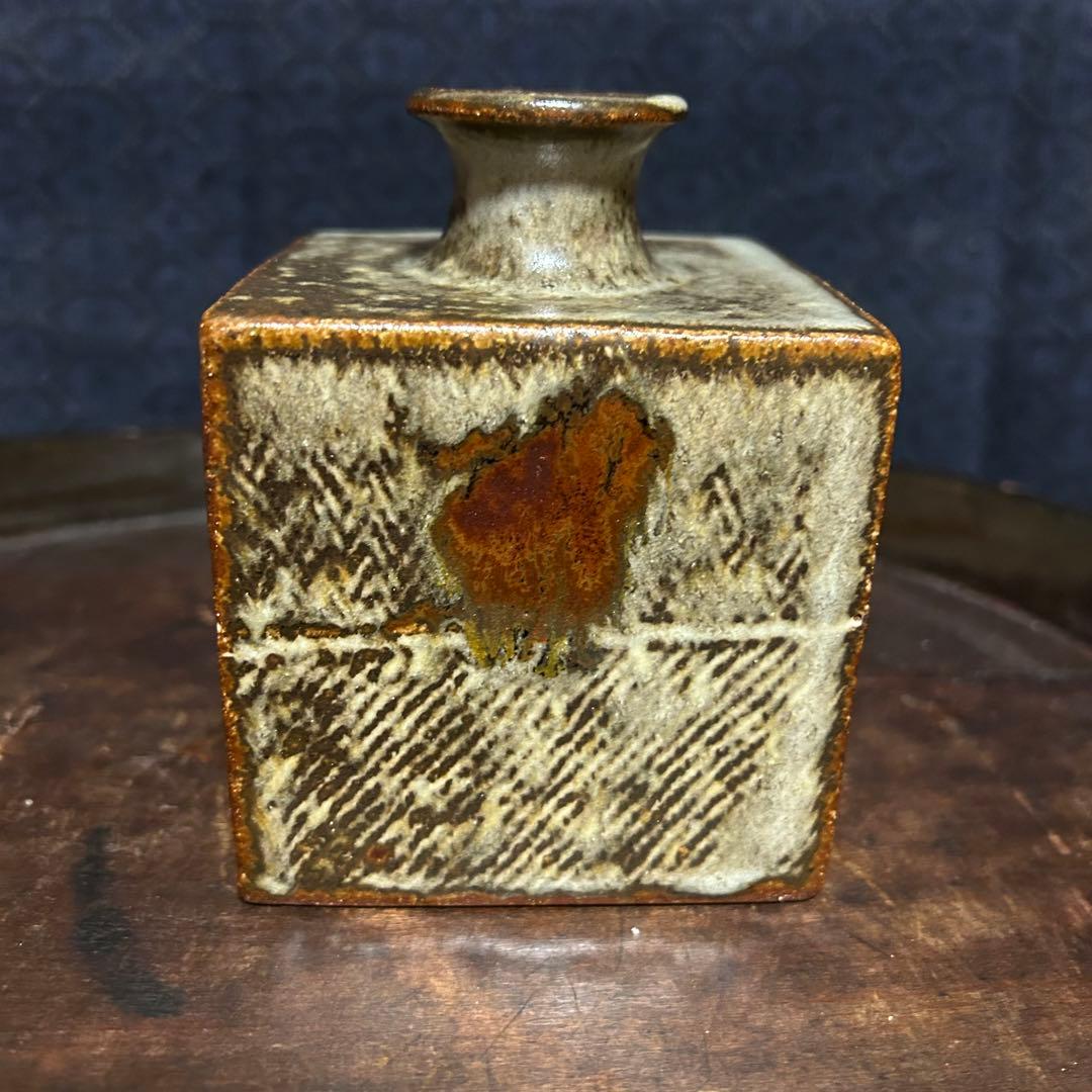 人間国宝　島岡達三　象嵌角徳利　本物保証