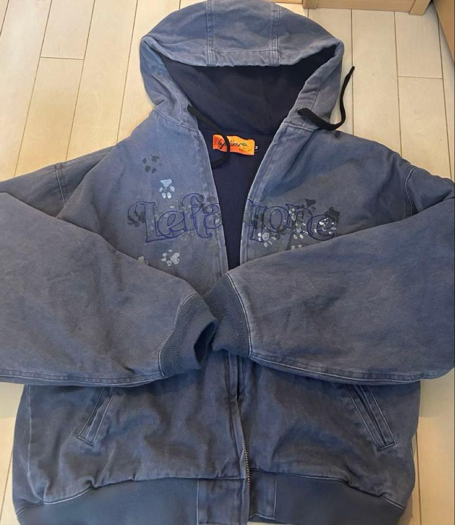 left aloneジップパーカー　ブルー