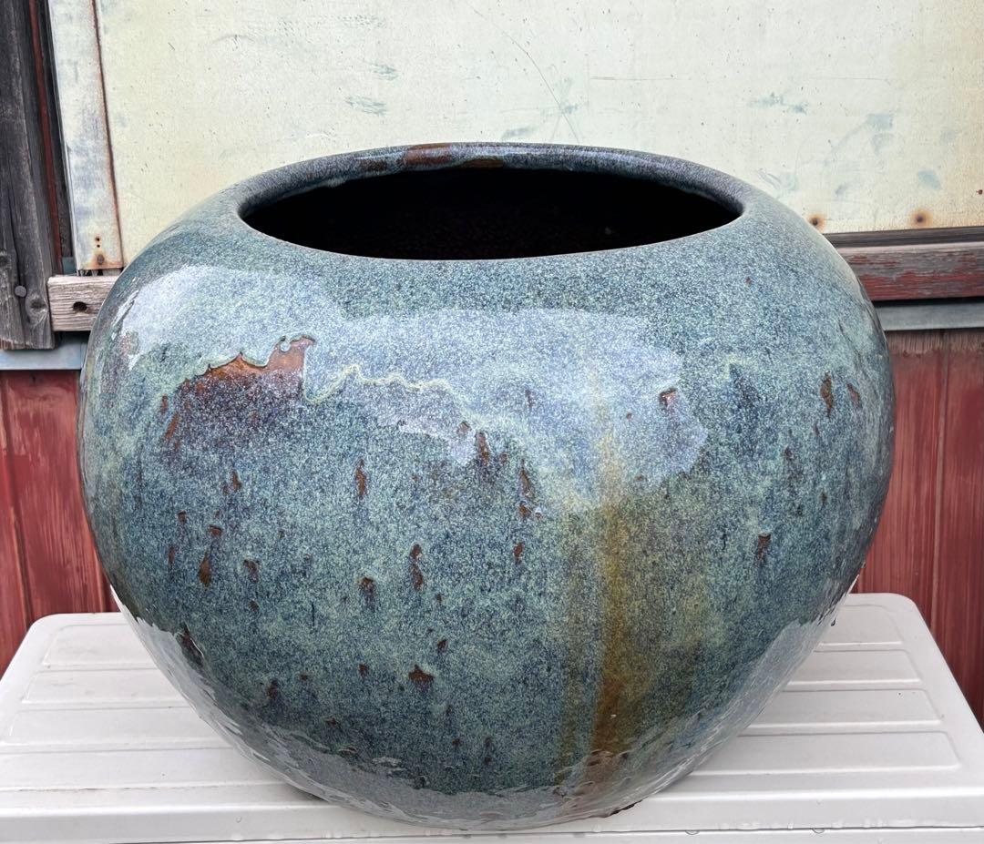 中国　鈞釉大壺　送料込み0816