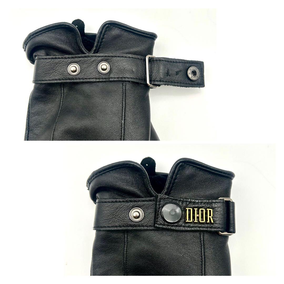 【希少・ヴィンテージ品】DIOR ディオール レザーグローブ 本革 ブラック