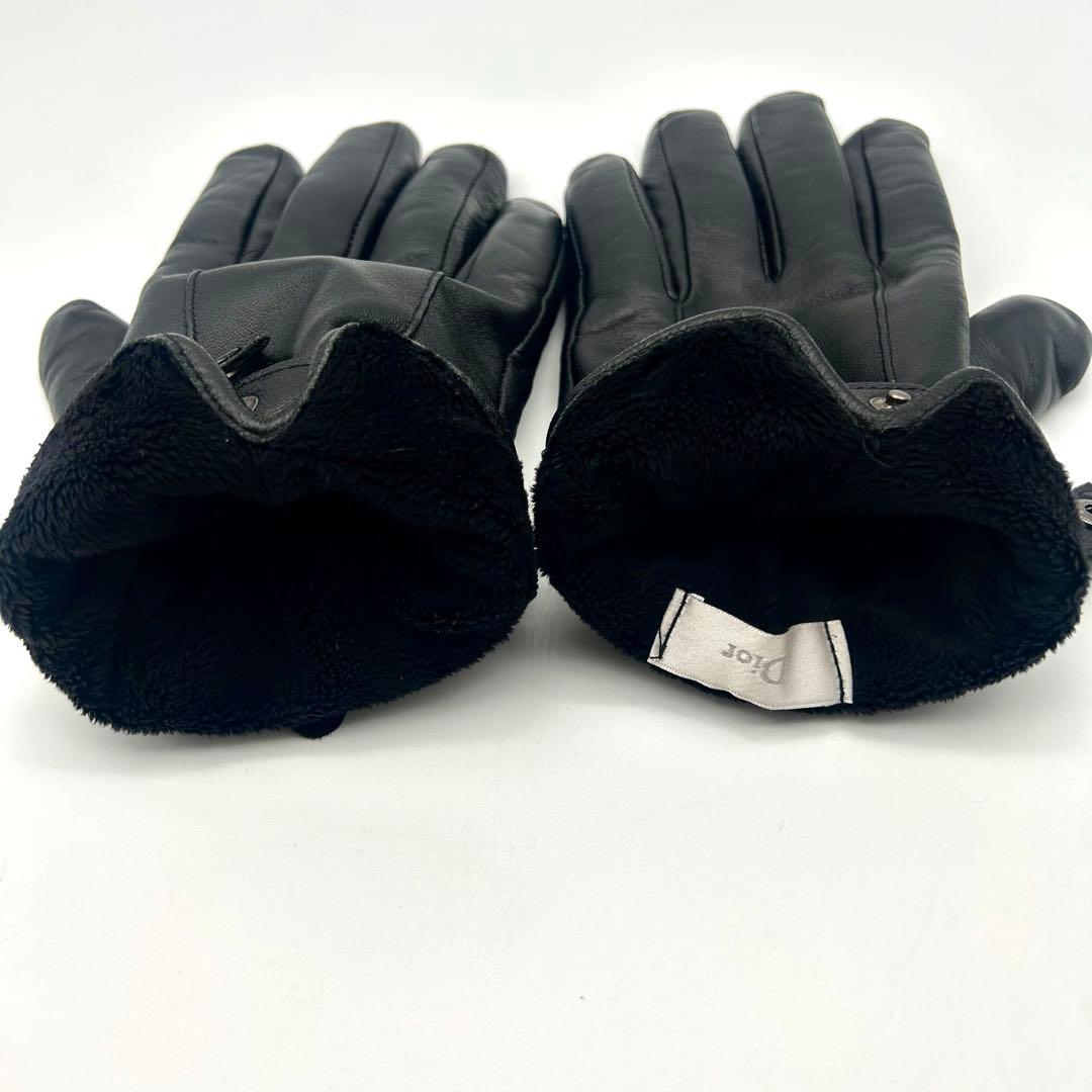 【希少・ヴィンテージ品】DIOR ディオール レザーグローブ 本革 ブラック