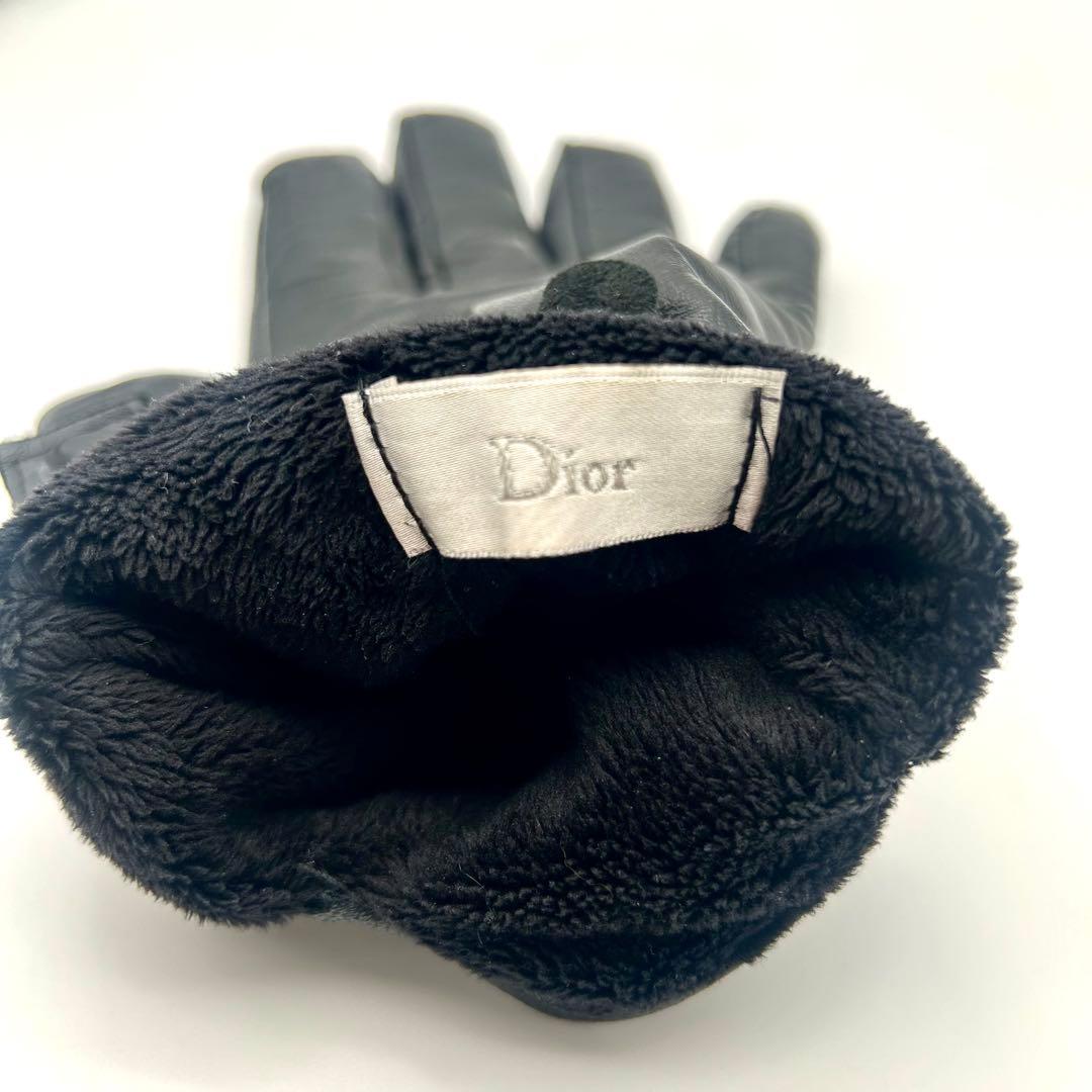 【希少・ヴィンテージ品】DIOR ディオール レザーグローブ 本革 ブラック