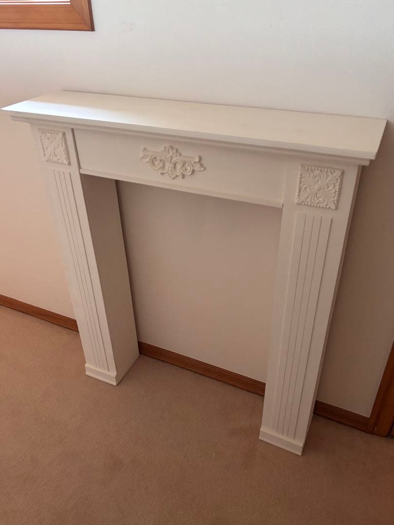 マントルピース ハンドメイド ホワイト インテリア　飾り棚 暖炉 リビング 家具