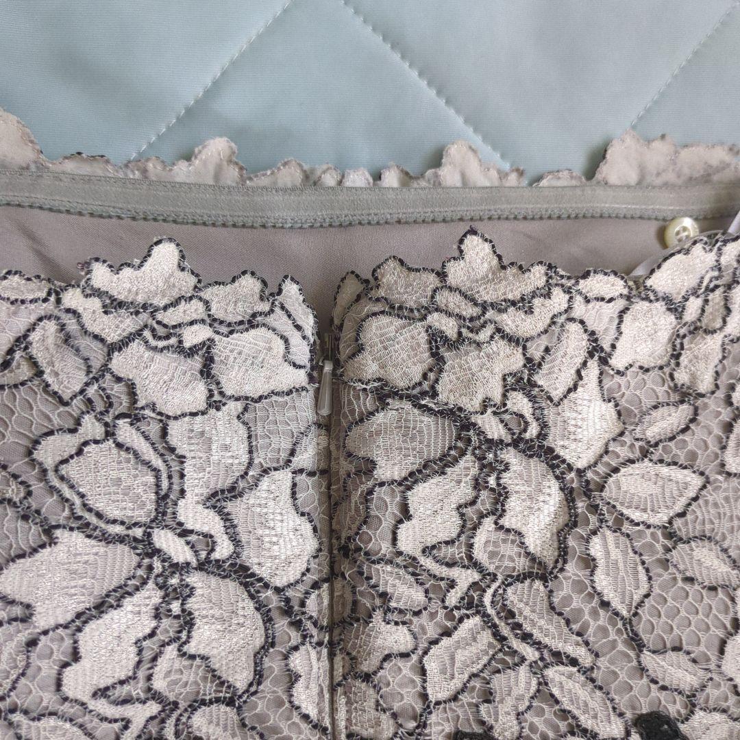 Tadashi Shoji 白と黒のレース、チューブトップマキシドレス