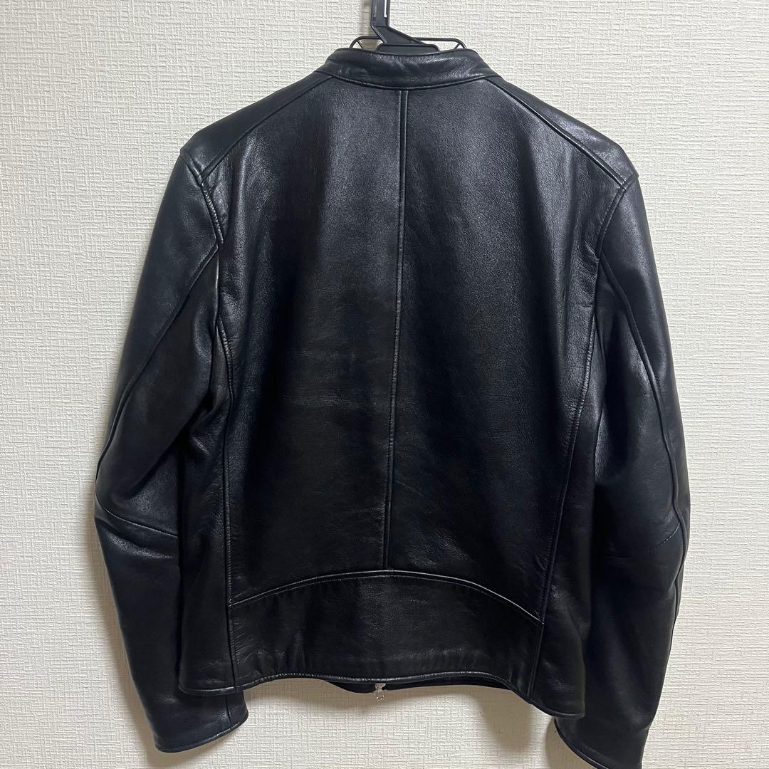 nano universe 黒 レザー シングルライダースジャケット