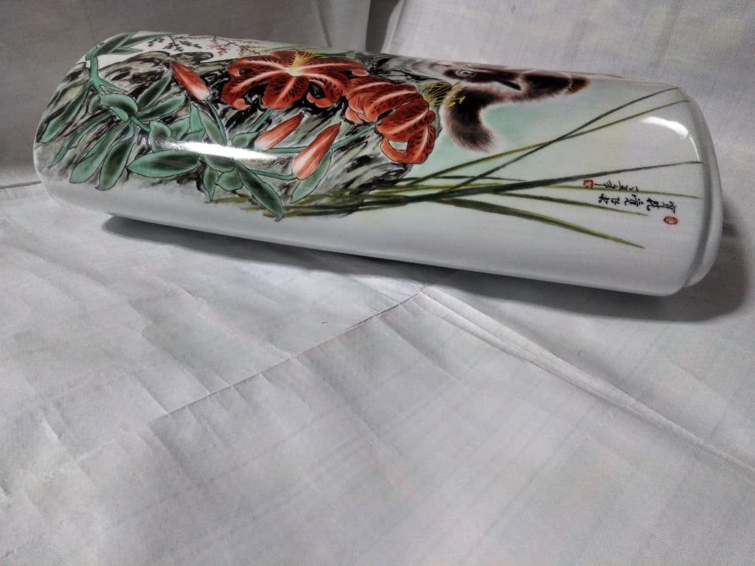 猫 景徳鎮 花瓶 置物 骨董品