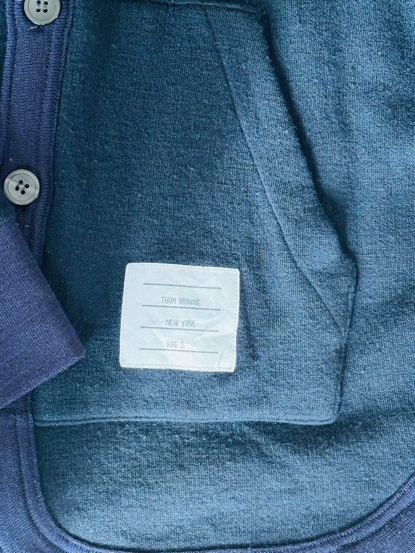 THOM BROWNE ネイビー 4bar パーカー 2