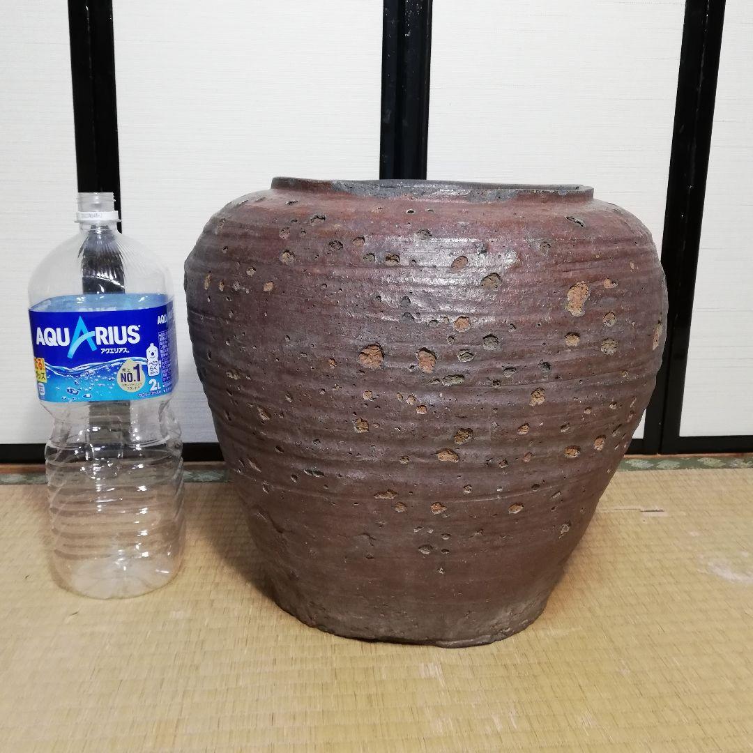 【水漏れ注意】室町時代 古備前 水甕 備前焼 水屋瓶 置物 インテリア 植木鉢
