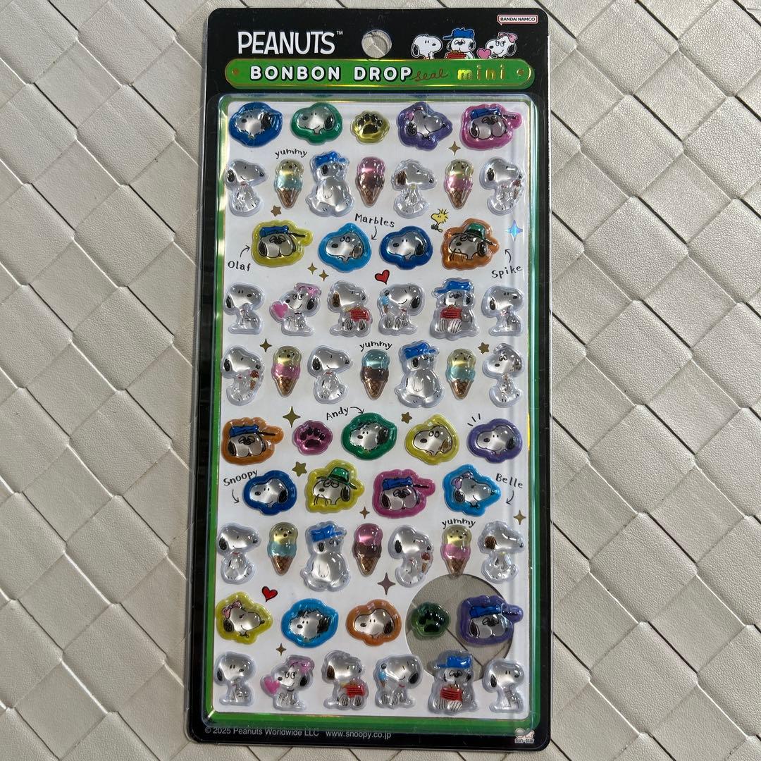 【正規品】ディズニースヌーピーサンリオボンボンドロップシール　ミニ7枚