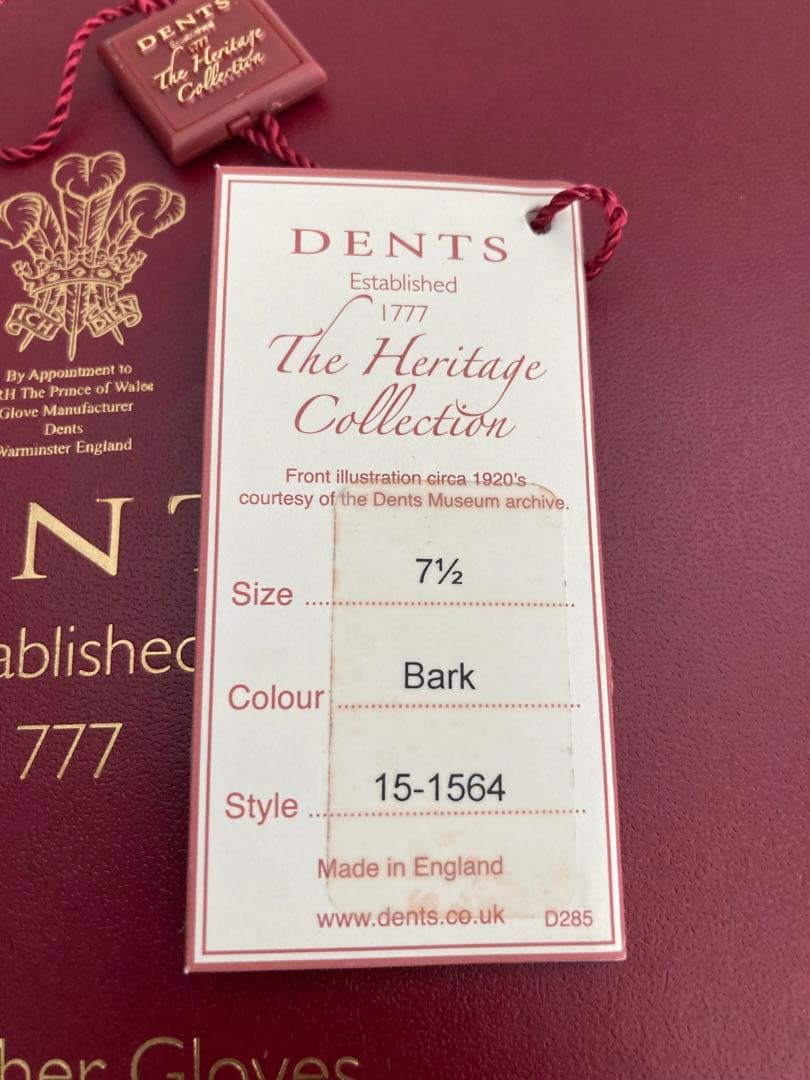 DENTS ヘリテージコレクション レザー手袋 7.5 Bark