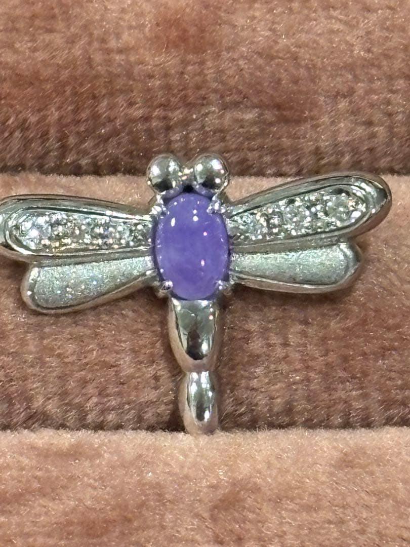 〜最終価格＊超特価〜【貴重】ラベンダーヒスイ&ダイヤ♦︎トンボ ピンブローチ　新品