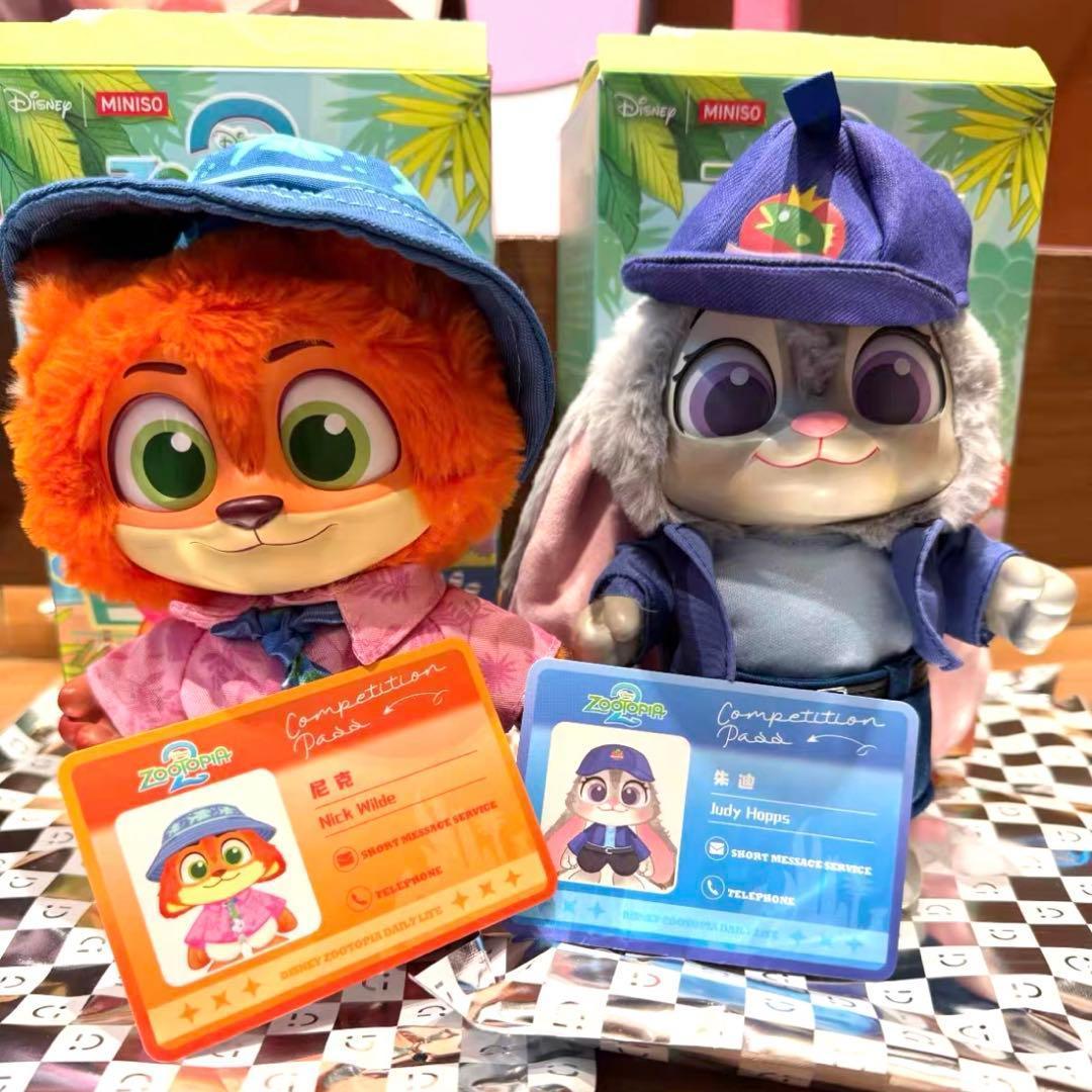ズートピア2 MINISO ニック ジュディ ぬいぐるみ 城市居民シリーズ 新品