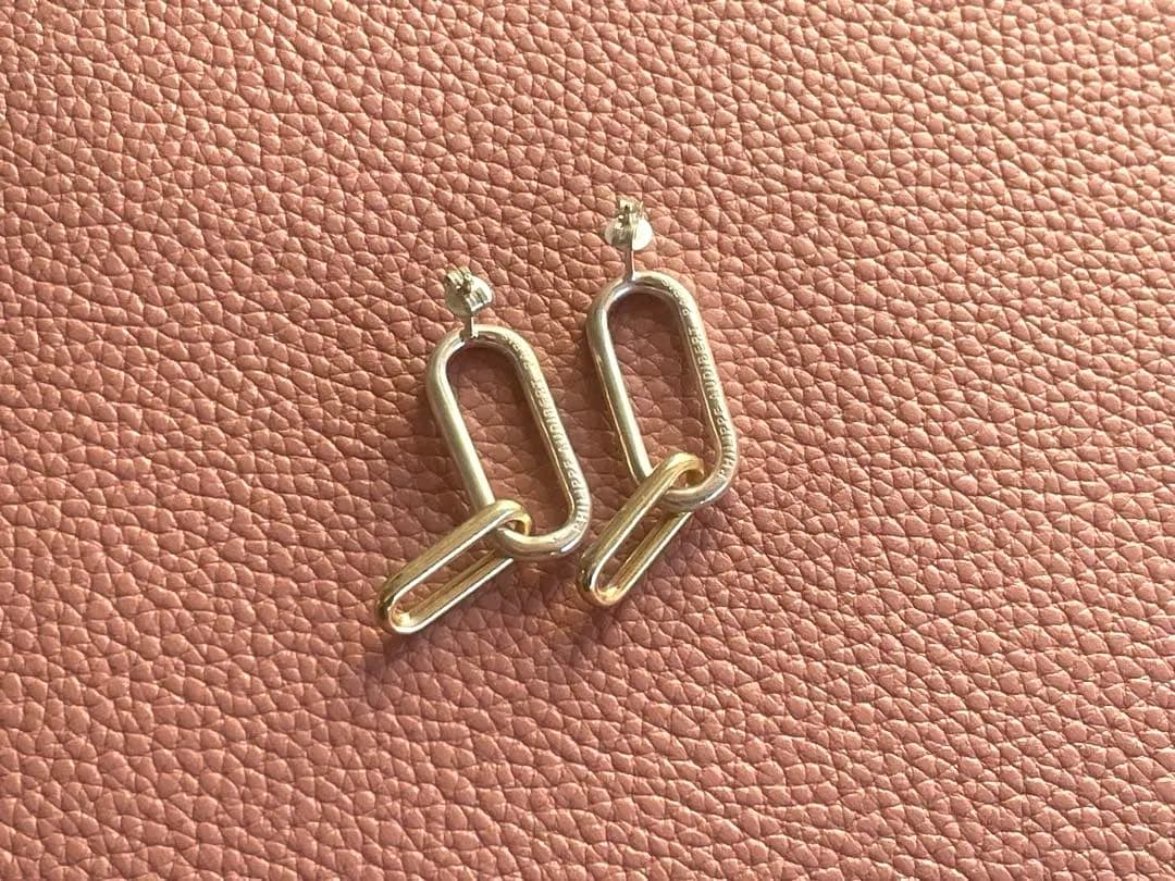 ＜PHILIPPE AUDIBERT＞OVAL コンビカラー ピアス